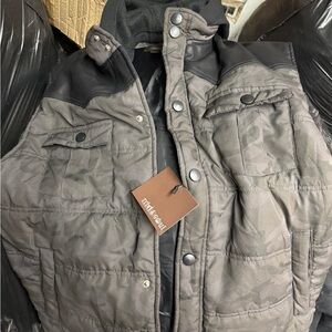TONAL CAMO PU VEST BROWN CAMO JACKET